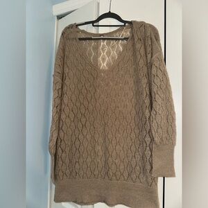 Free People V-Neck Sweater in Tan